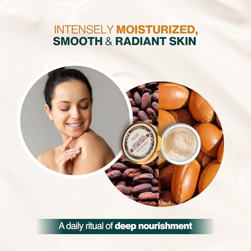 NOURISH MANTRA Shea & Cocoa Body Butter | Creamy Moisturizer for Long-Lasting Moisture & Soft Skin | Infused with Shea Butter & Cocoa Butter | Suits All Skin Types | For Women & Men | 100 g