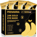 Prenawina 30 Pairs Gold Under Eye Patches for Dark Circles & Puffiness - Collagen, Hyaluronic Acid & Rose Essence, Pack of 30