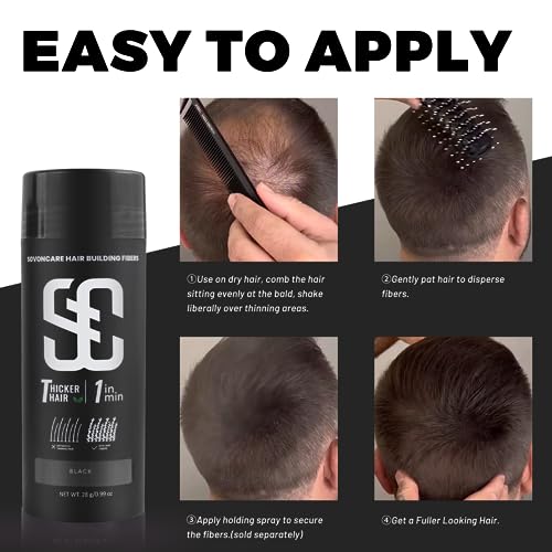 SOVONCARE Hair Fibers for Thinning Hair, Black 28g