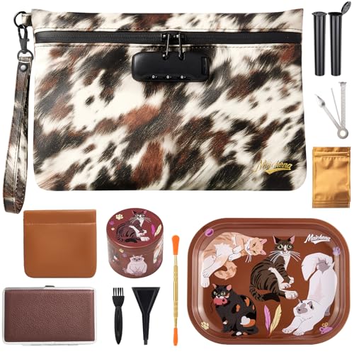 Storage Bag with Combination Lock and Accessories Carbon Lined Bag Container Travel Medicine Cosmetic Organizer Great Christmas Gifts for Women