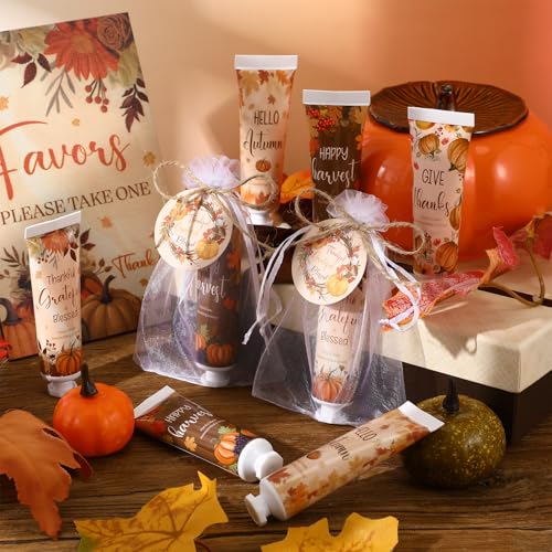 Leelosp 24 Sets Pumpkin Hand Cream Lotion Kit Thanksgiving Favors