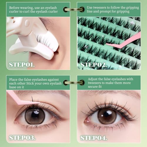 Self-Adhesive Cluster Lashes - 120PCS Fluffy Wispy 8-14MM