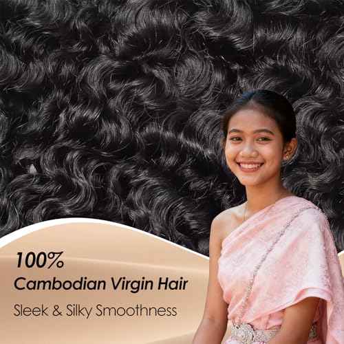 Lynch 15A Burmese Curly Bundles Human Hair, 16 Inch 1 Bundle 3C4A Water Wave Quick Weave with Spiral Curly End, Real 100% Unprocessed Kinky Curly Raw Human Hair Extensions for Women Natural Black