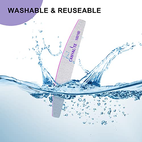 Canvalite 10 PCS Professional Nail Files 100/180 Grit Double Sided