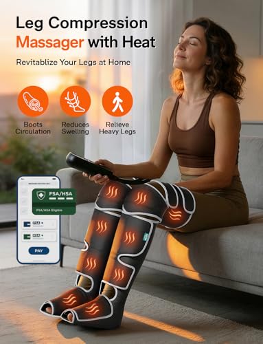 ALLJOY Leg Massager with Heat and Compression for Pain Relief