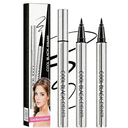 24-Hour Waterproof Eyeliner Pencil - Smudge-Proof Black (2Pcs)