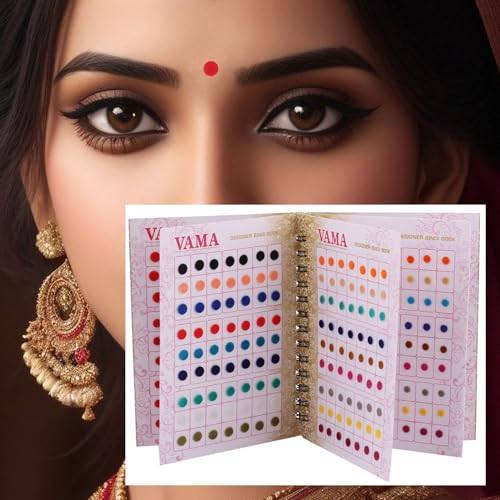 VAMA Multicolor Bindi Booklet - 504 Self-Adhesive Bindis for Women