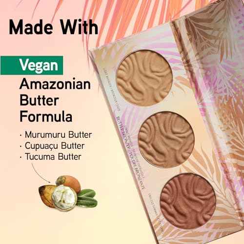 Physicians Formula Murumuru Butter Bronzer Face Makeup Palette Set, Includes Nourishing Butter Bronzer, Highlighter, Blush, Dermatologist Tested, Vegan & Cruelty-Free - Endless Summer Powder