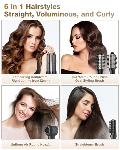 7MAGIC 6-in-1 Multi Hair Styler Dryer Brush - Fast Drying & Curling