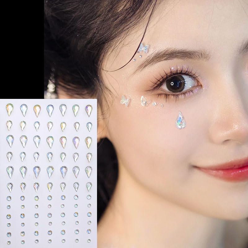 Face Gems Self-Adhesive Rhinestone Stickers - 5 Sheets