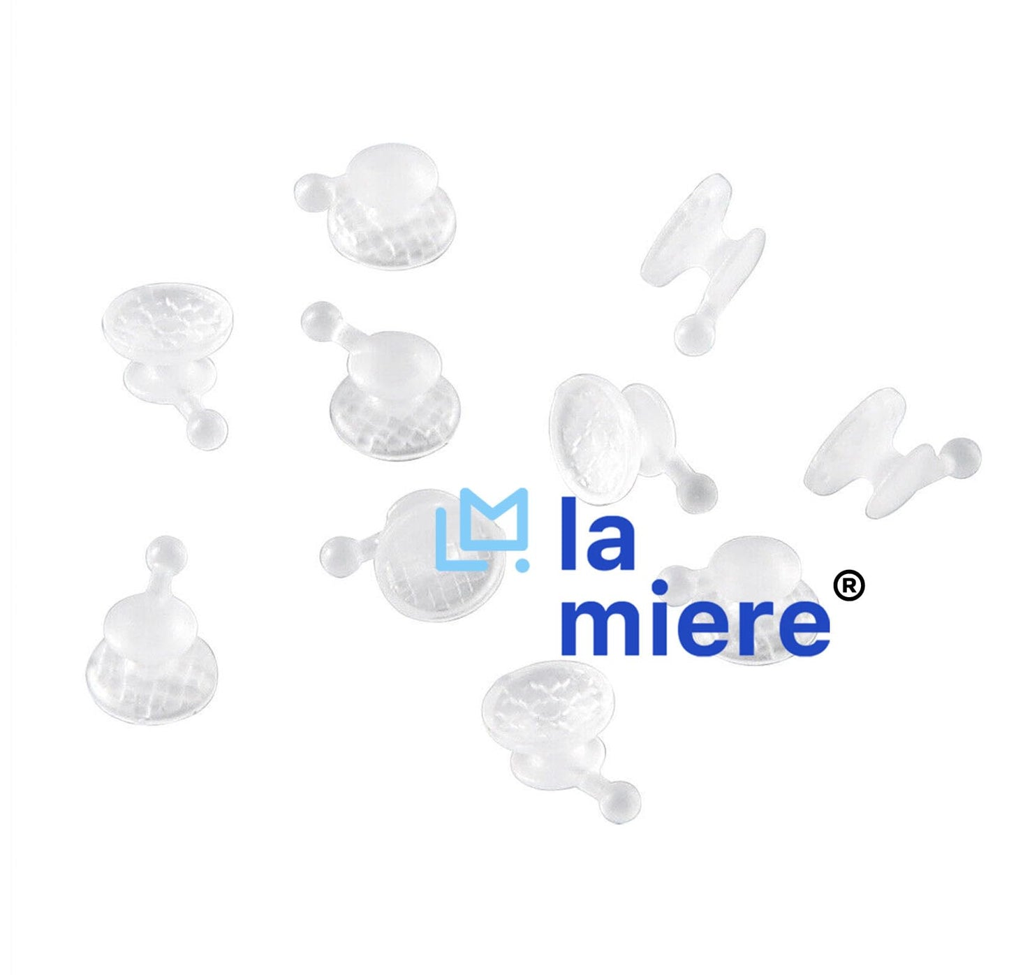 LA MIERE 10Pcs Dental Orthodontic Lingual Button Bondable Ceramic Clear Lingual Buttons with Hook