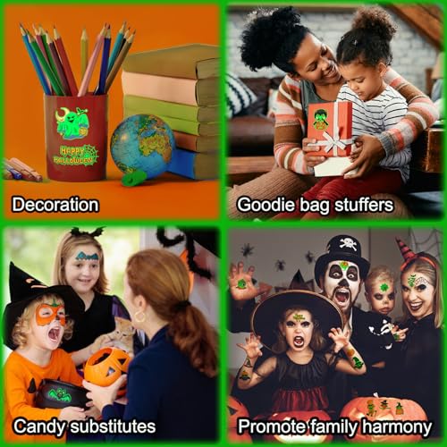 Glow in Dark Halloween Temporary Tattoos for Kids, 102 Designs