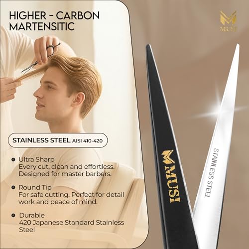MUSI 6.5" Professional Barber Hair Scissors 420 Stainless Steel