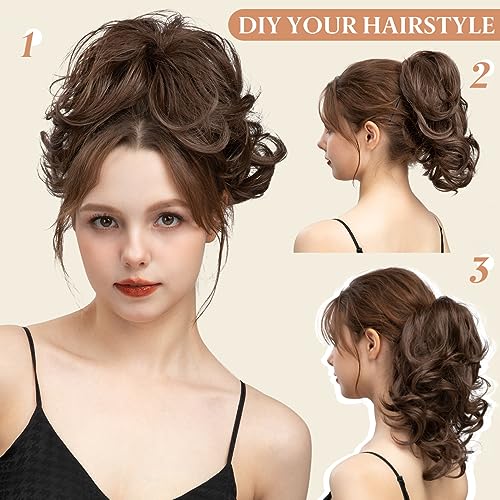CJL HAIR Claw Clip Ponytail Extensions - Bendable Synthetic Hair Piece