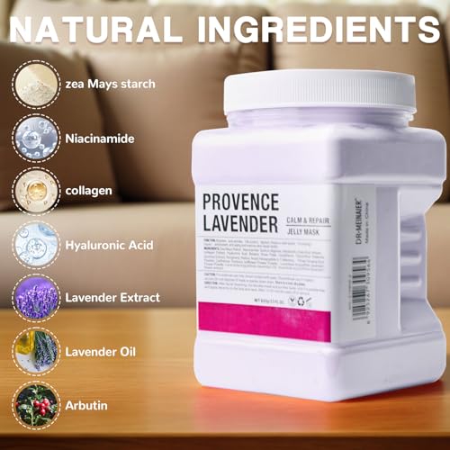 Collagen Jelly Mask ? Jelly Mask for Facials & Vajacial, Mascarilla Hidropl?stica Facial,Esthetician Supplies for All Skin Types (Lavender)