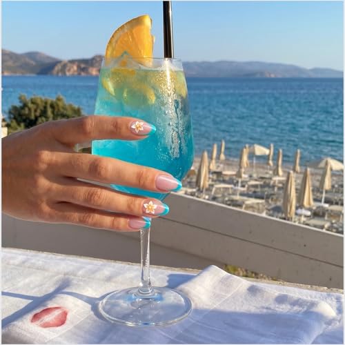 BTArtbox Blue Mojito Press On Nails - Short Almond 32Ct Kit