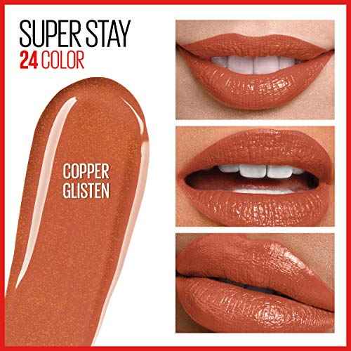 MAYBELLINE Super Stay 24 2-step Long Lasting Liquid Lipstick and Lip Balm, 910 Copper Glisten, 1 count