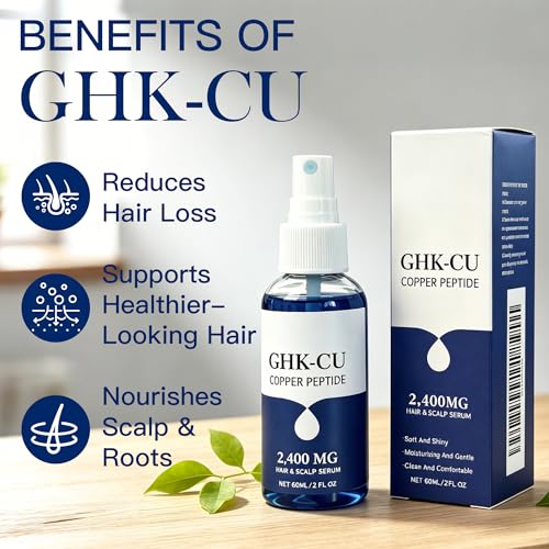 GHK-Cu Copper Peptide Hair Serum 2400mg – Scalp Hydrating & Nourishing Treatment, 2 Fl Oz