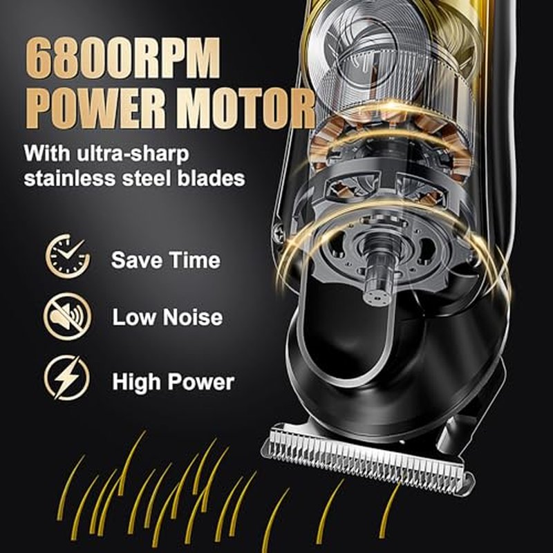 6-in-1 Waterproof Hair Clipper & Beard Trimmer Kit for Men