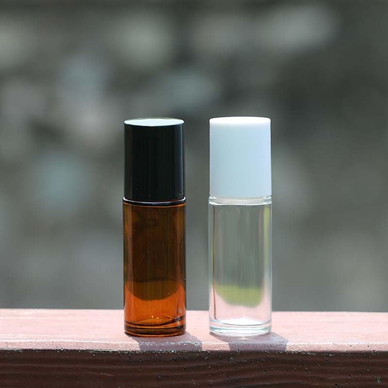 2Pcs Brown 30ml Glass Roller Bottles Essential Oil Refillable