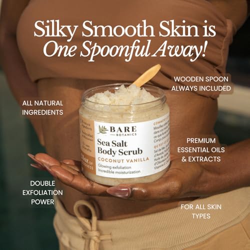 Bare Botanics 24oz Sea Salt Body Scrub - Natural Exfoliator