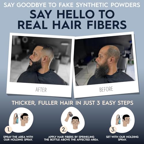 Hair Illusion Black Real Hair Fibers - 38g Thickening Concealer