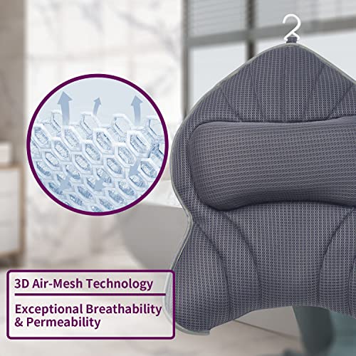 Extra Thick Bath Pillow with Suction Cups - Neck & Back Support