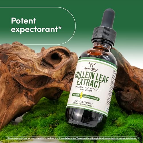 Organic Mullein Leaf Drops for Lung Support - Alcohol-Free, 2 oz