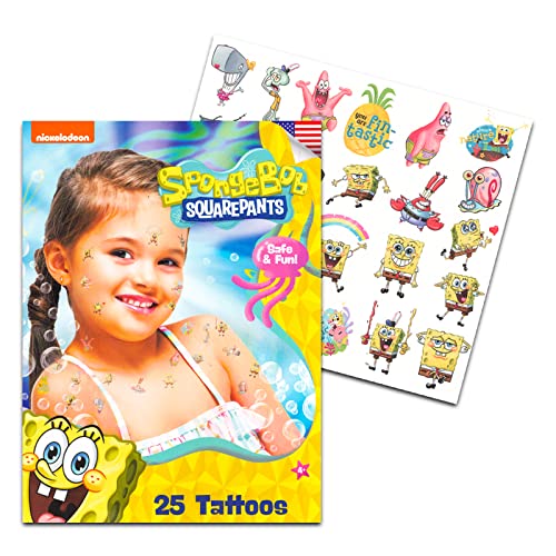SpongeBob SquarePants Temporary Tattoos - 75 Pack Party Favors