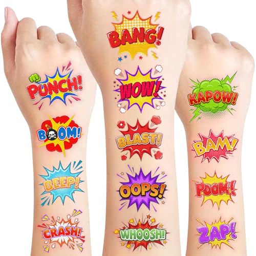 96pc Hero Temporary Tattoos - Party Favors & Classroom Prizes