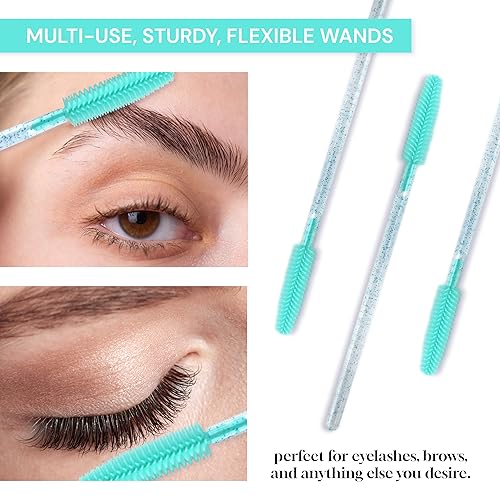 Disposable Silicone Mascara Wands - 50 Pack Eyelash Applicators