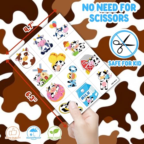 72 Pc Cow Party Favors – 24 Punch Balloons & 48 Tattoos