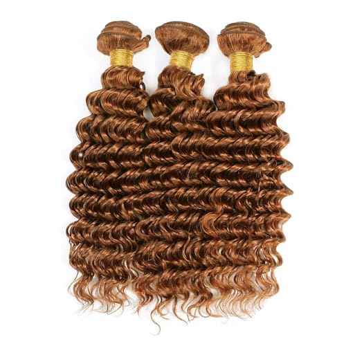 Condescension Brazilian Human Hair Bundles 24 26 28 Inch Deep Wave 3 Bundles Human Hair 100% Unprocessed Remy Brazilian Virgin Weave Hair Dark Brown 30 for Women