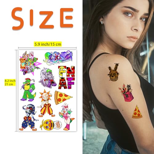 Horror Game Temporary Tattoos - 8 Sheets Waterproof
