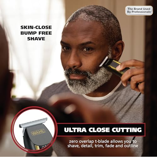 Wahl Edge Pro Bump Free Corded Beard Trimmer for Men Touch Up Trimmer & Grooming Detailer Kit ? Perfect for Edging Beards, Mustaches, Hair, & Stubble, ? Model 9686-300