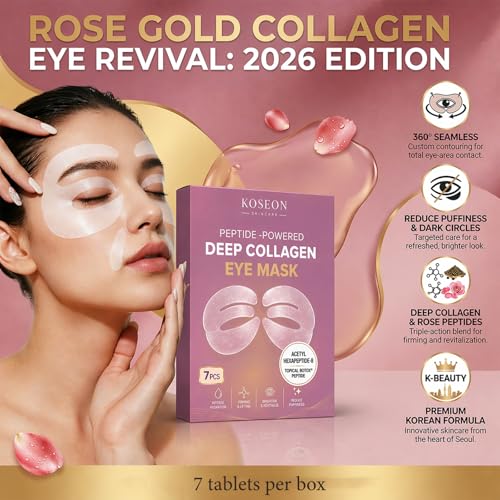 Collagen Eye Mask Patches - 7 Pack for Dark Circles & Puffiness