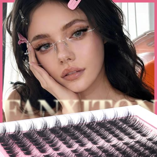 Cat Eye Eyelash Clusters Volume Spiky Manga Wispy Cluster Eyelash Extensions Fairy Lash Clusters 10-18mm DIY Individual Lash Extension Lightweight Lashes Clusters