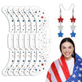 4th of July Star Dangle Earrings & Temporary Tattoos Set