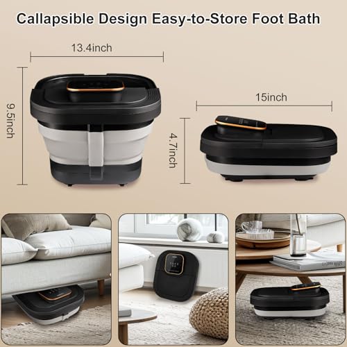 Collapsible Foot Spa Bath with Heat, Massage & Remote Control