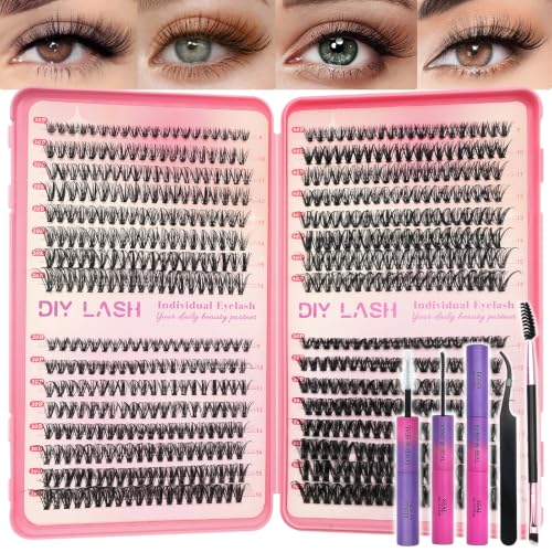 Lash Clusters Kit - 640 Pcs Eyelash Extensions 9-16mm with Tools