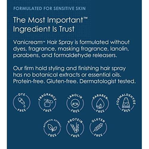 Vanicream Firm Hold Hairspray, Fragrance and Gluten Free, For Sensitive Skin, 8 Ounce, Packaging May Vary