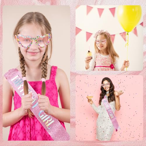 Birthday Girl Sunglasses Crown Set – Pink Glasses & Tiara