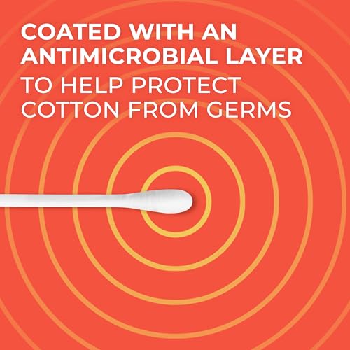 Antimicrobial Cotton Swabs - 300 Count, Gentle, Biodegradable & Multi-Use