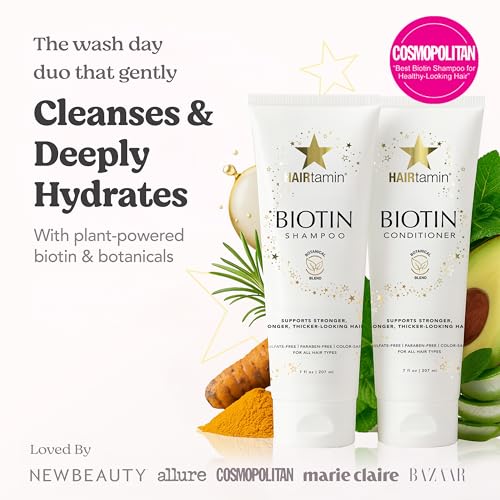 HAIRtamin Biotin Shampoo & Conditioner Set - Volumizing & Moisturizing