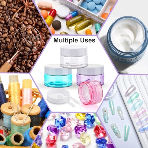 Cosywell Travel Jars Containers 1oz - 4 Pack, A-1oz 4Color Refillable Cream Jars for Toiletries