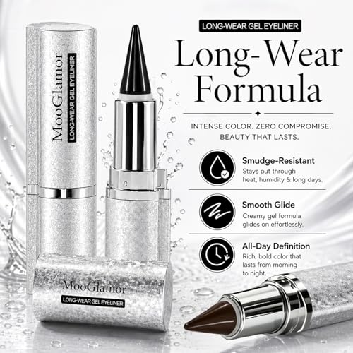 2 Pc Waterproof Gel Eyeliner Pencil Set - Black & Brown