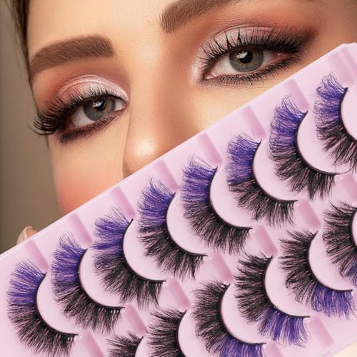 Reusable False Eyelashes 8 Pairs with Pink Tweezers