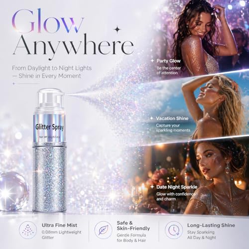 Holographic Body Glitter Spray for Hair & Festivals