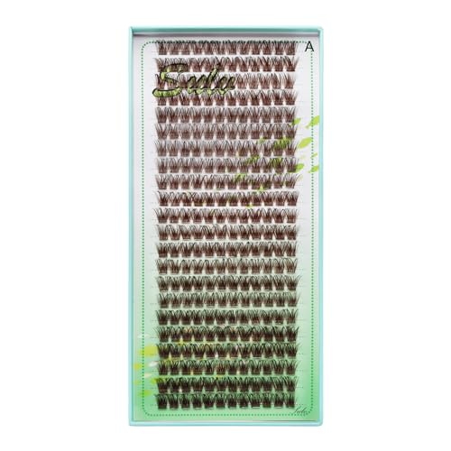 Sulv Lash Cluster S001# Color Dark Brown/Brown Lashes 264pcs Wholesale/Bulk/Large Capacity D Curl Lashes Extensiond Kit Lashes Wispy Individual Lashes Extensions Lash Clusters (S001 Brown-18mm)