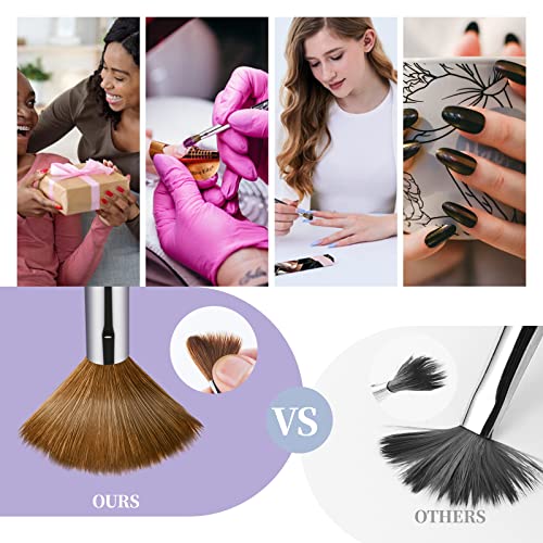 Shine Chance Acrylic Nail Art Brush Size 16, 100% Pure Kolinsky Hair Oval Nail Brush for Acrylic Application, Professional Nail Extension Manicure Tool Striping Nail Drawing Pen for DIY Home Salon